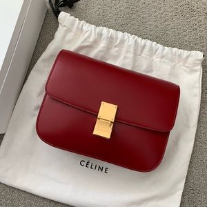Celine classic box red medium
